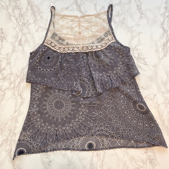 Pacsun Kirra Printed Top Blue Size Small - Picture 4 of 5